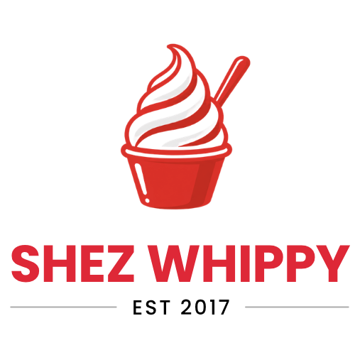 Shez Whippy (EST 2017) Vertical logo