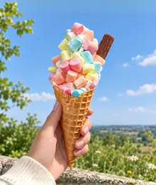Shez Whippy Marshmallow waffle ice cream